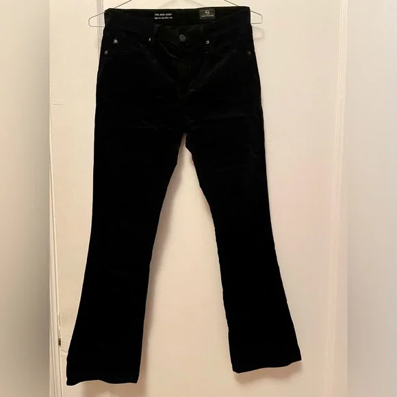 Ag Adriano Goldschmied The Jodi High-Rise Slim Flare Crop In Super Black velvet - Picture 4 of 6